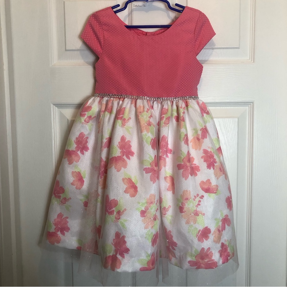Nannette Kids Coral/Pink Girls Dress  Size 5
